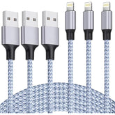 Iphone Charger 3Pack 6Ft Mfi Certified Best New Nylon Braided Lightning Cable Cell Phone Fast Charger Cord Compatible With Iphone14/13/12/11Pro Max/Xs/Xr/X/8/7/6/5/Se/Ipad More