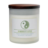 Carolina Bamboo Lotus Scented Candle, 16 oz Wellness Relaxing Aromatherapy Candle, 2 Wick White Jar Soy Blend Wax, Candles for Home, 60H Burn - Made in The USA