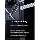 4070Ti Extension Cable White Pcie 5.0 12Vhpwr Connector 16Pin (12+4) Pin Male To 2X8(6+2) Pin Female 12V-2X6 Sleeved Extender Cord 16Awg For Geforce Rtx 4090 4080 3090Ti