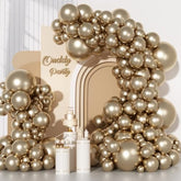 129Pc Chrome Gold Balloons Mixed Sizes 18In Champagne Arch Party Decor
