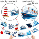 Cruise Ship Party Banner 3PCS Nautical Ship Lighthouse Party Decorations Ocean Anchor Cutout Banner for Navigation Sailor Theme Birthday Baby Shower Supplies