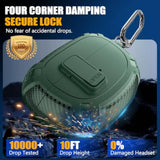 Bose Ultra Open Earbuds Case Cover 2024 with Cleaner Kit, Military Hard Cover with Lock for Bose Open Ear Earbuds Charging Case Accessories with Keychain for Men Women, Green