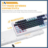 Top98 Wireless Mechanical Keyboard, Triple Mode 2.4G/Bt5.0/Usb-C Hot Swappable Mechanical Keyboard With Software Support And Massive Battery 4000Mah-Black