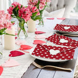 50 Valentine Disposable Paper Decorative Guest Napkins, Red Love Heart Envelope Hand Towel For Party Lunch Dinner Kitchen Bathroom
