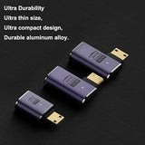 8K Mini Hdmi To Hdmi Adapter (3 Pack), 90 Degree Left And Right Angle Mini Hdm