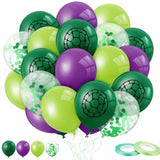 45 Pcs Cartoon Turtles Birthday Balloon Decorations Purple Dark Green Turtle Print Balloon Decor For Birthday Party Supplies