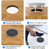 Embed in Desk Wireless Charger,15W Fast Charging Pad Phone Charger,Hidden Desk Grommet Qi Charging Station Compatible with iPhone