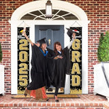Class of 2025 Graduation Banner β Black Congrats Decor for Porch, Door & Party Celebration