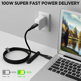 Usb C To C Cable 100W 2 Feet (2 Pack), Usb 2.0 Type C Charging Cable, Nylon Br