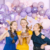 171Pcs Pink Purple Butterfly Balloon Arch Kit for Birthday, Baby Shower, Wedding