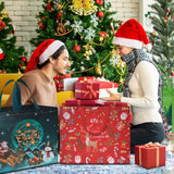 12Pcs Extra Large Christmas Gift Bags, 15.7'' X 14.2''X 5.9'', Christmas Tote Bags With Handles, Reusable Non-Woven Shopping Bag For New Year, Xmas'S Party Supplies Decorations