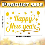 Happy New Year Balloon Stickers Gold Bobo Balloon Decorations Star Balloons Letter Stickers Decals For New Years Christmas Party Balloons Gift Diy Supplies 6Pcs
