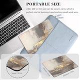 Abstract Art Mouse Pad Grey Gold Gray Cute Minimalist Mousepad Desk Mat Oil Painting Rectangular Aesthetic Washable Small Office Accessories Decor Computer Laptop Wireless Travel Decorative