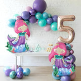 26" self-standing mermaid foil balloons, pack of 2 for mermaid birthday parties