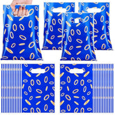 40 Pcs Video Game Party Favors Bags Blue With Gold Ring Print Themed Goodie Bags Candy Snack Treat Plastic Supplies For Birthday Game Party Decorations Gifts