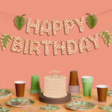 Safari Happy Birthday Banner, 5 Ft. | Jungle Bday Garland, Kids Party Decoration, Zoo Animal Sign, Rainforest Photoshoot Backdrop