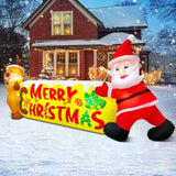 10Ft Christmas Inflatables Outdoor Decorations Santa And The Deer,Blow Up Yard Decorations With Led Light Up For Xmas,Ou