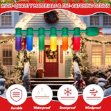 2 Ft Tall 7.7 Ft Long Giant Inflatable Christmas Light Bulb With Led Lights Outdoor Decoration Xmas Blow Up Ornament Bui