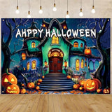 Happy Halloween Banner 71x44 Inch Ghost House Yard Party Outdoor Fence Decor