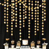 Gold Party Decorations Glitter Dot Garland Circle Streamers For Birthdays Baby Showers Bridal Showers Christmas New Year’S Eve Valentine’S Day Anniversaries Graduation Holiday Decor