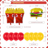 Burger Birthday Party Kit – Happy Birthday Banner & Burger Fries Balloons