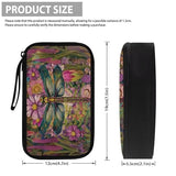 Dragonfly Print Electronic Organizer Travel Case Portable Daisy Charger Organizer Travel Case Slim Cable Organizer Bag Tech Organizer Travel Case, Purple And Green