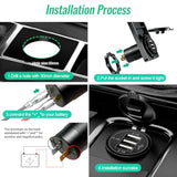 12V/24V Car Usb Charger Socket - 3 Usb Charger Socket For Car, Boat, Marine, Bus, Truck, Golf, Rv, Motorcycle And More - 1-Pack