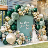 93pcs Emerald Green & Gold Balloon Garland Kit for Birthday Wedding Decor