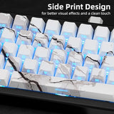 White Black Keycaps Set 100 Keys Pbt Keycaps Shine Through Custom Keycap Cherry Profile, Side Printed Keyboard Keycaps Compatible With Mechanical Keyboard 61/64/75/84/87 Layout