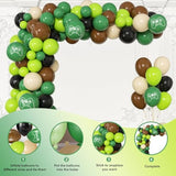 Green Brown Balloon Garland Arch Kit, Birthday Party Decorations with Backdrop