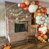 122Pcs Fall Balloon Arch Kit Beige Burgundy Green White Gold for Thanksgiving Party