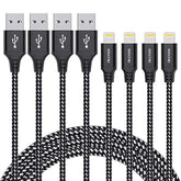 Iphone Charger Cable, 4Pack 3Ft/1M Lightning Cable Nylon Braided Mfi Certified Iphone Cable Usb Sync Cord Fast Iphone Charging Cable For Iphone Xs Max X Xr 8 7 6S 6, Ipad Mini/Air, Ipod