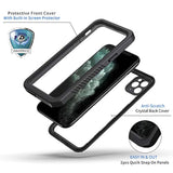 For Iphone 11 Pro Case, Ip68 Waterproof Dustproof Case With Built-In Screen Protector, Heavy Duty Full Body Protective Clear Back Phone Cover For Iphone 11 Pro (Black)