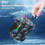 Portable Bluetooth Speakers Wireless, 50W Peak Stereo Sound, Ipx7 Waterproof Shower Speaker With Deep Bass, Rgb Light, Preset Eq, Tws, For Home/Camping/Party/Gifts, Bt 5.3 Speaker, Up To 24H
