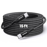 30Ft Usb C To Usb C Cable 60W, Extra Long Usb Type-C To Type-C Cable Charger Cord, Premium Nylon Braided C To C Type Fast Charging Cable For Usbc Phone/Tablet/Switch/Ps5 And Other Usb-C Devices