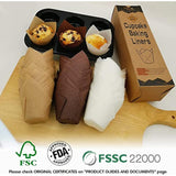 200Pcs Natural Tulip Cupcake Liners For Baking Cups Unbleached European Parchment Paper Tulip Muffin Liners, Cupcake Wrapper For Party, Christmas