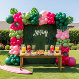 Tropical Jungle Balloon Arch Kit β Green, Sage & Pink Balloons for Baby Shower or Birthday