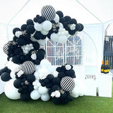 12-Pack 18" Black & White Striped Balloons  Party Decorations for Birthdays and Baby Showers