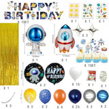 77 Pieces Outer Space Theme Birthday Party Decorations - Happy Birthday Banner, Balloons, Tattoo Stickers, Cake Toppers For Astronaut Party Supplies