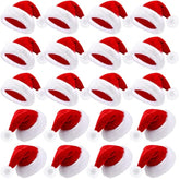 20 Pcs Santa Hats Bulk Plush Christmas Hats For Adults Women Men Holiday Party Costume(Red)