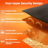 Heated Desk Pad With 5 Heat Levels & Auto Shut-Off – Large Pu Leather Mouse Pad, Keyboard Mat & Writing Surface, 31.5" X 13", Black