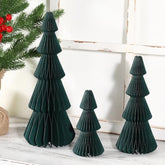 Christmas Decorations- 3Pcs Honeycomb Christmas Tree Diy Table Centerpiece Set For Xmas Holiday Fireplace Table Party Decor (Green)