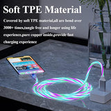 3 In 1 Magnetic Light Up Charging Cable 360 Rotating Led Phone Charger Multi Charging Cable Led Flowing Fast Charging Cord Compatible With Most Cell Phones(3.3Ft Colorful)