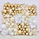 White & Gold Balloon Garland Kit: 171-Piece Elegant Party Arch