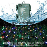Multi-Colored Battery Operated Christmas Lights, 34.1Ft 100 Led Waterproof String Christmas Tree Lights With 8 Modes, Xm