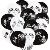 50 Checkered Racing Car Flag Party Balloons - Racing Car/Dirt Bike/Motocross Themed Party Decorations Supplies Black White Checkered Balloon