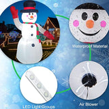 8Ft H Christmas Inflatable Gentleman Snowman With Build-In Led Lights, Blow Up Snowman Inflatable Outdoor Decorations La