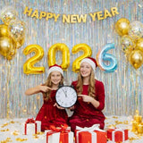 Foil Fringe Curtains New Years Eve Party Supplies 2026 - 3 Pack 3.2 X 8.2 Ft Silver Tinsel Curtain Photo Backdrop For Birthday Party Or Disco Party Decorations