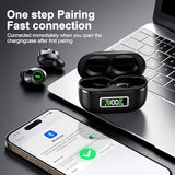 Wireless Earbuds, Bluetooth 5.4 Headphones in Ear with Mic HiFi Stereo Noise Reduction, Wireless Earphones IP7 Waterproof Touch Control LED Display