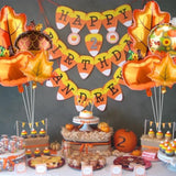 15Pcs Fall Balloons Orange Brown Pumpkin Maple Leaf for Thanksgiving Baby Shower Party